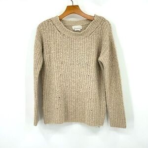 Anthropologie Crewneck Pullover Camila Sweater‎ Tan Size XS P4